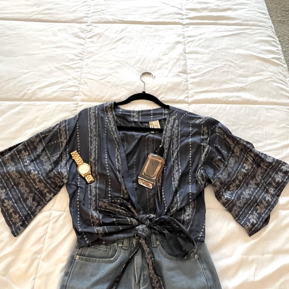 Printed Wrap Top